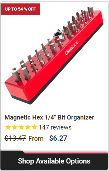 Olsa Tools Magnetic Hex Bit Organizer