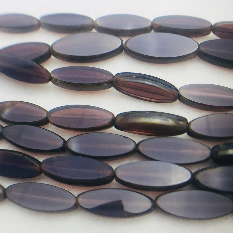 Spindle Table Cut Czech Glass, Purple, 16x6mm
