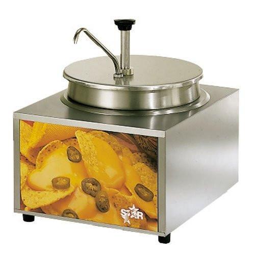 3.5 Qt. Electric Countertop Nacho Cheese Sauce Warmer Pump Dispenser -  120V, 550W -GREY