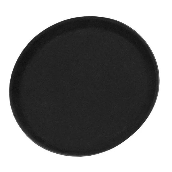 Nella 14" 80109 Round Non-Skid Serving Tray - Black