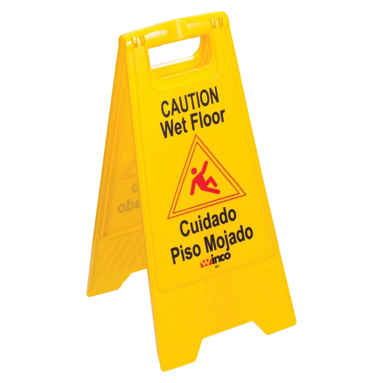 Winco WCS-25 Wet Floor Sign - Wet Floor Caution Sign, 12" x 25" high, English/Spanish, yellow (Qty Break = 12 each)