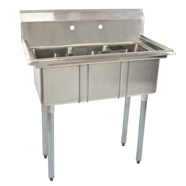 Omcan Three Compartment Sink Space Saver
