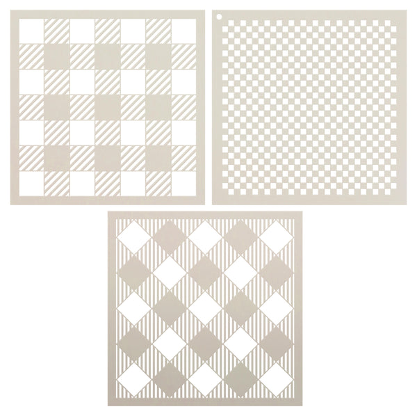 PAINTING STENCILS 10 Sheets/set Abstract Plaid Drawing Templates