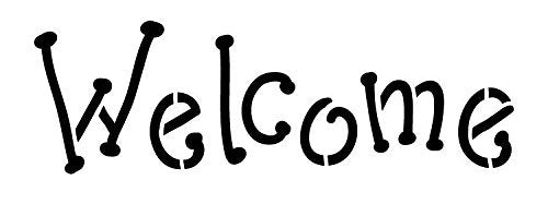 Welcome -Side Script - Word Stencil - 17 x 7 - STCL1493_4 - by StudioR12