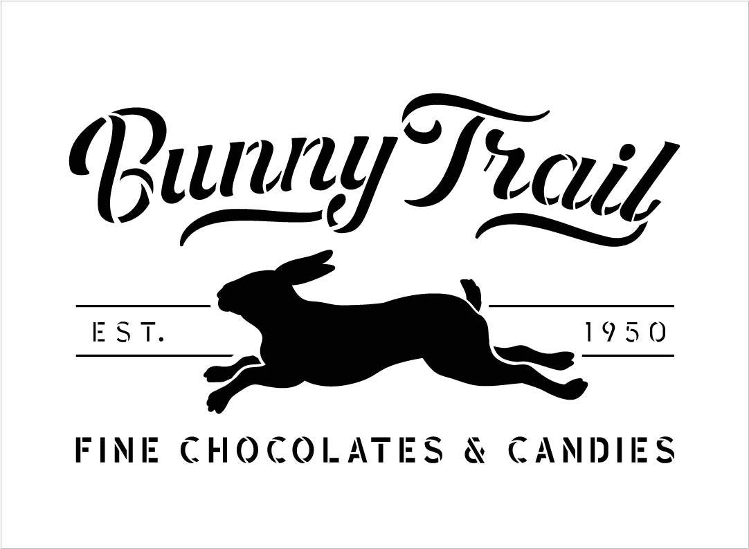 Bunny Trail Fine Chocolates Stencil with Rabbit by StudioR12 | DIY Fun ...