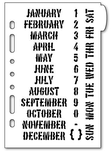Monthly Calendar Template Planner Stencil