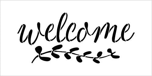 welcome-with-vine-stencil-by-studior12-reusable-mylar-template-use