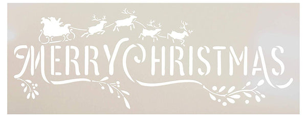 Merry Christmas Stencil with Holly & Berries StudioR12, Rustic Script Word  Art, DIY Winter Holiday Home Decor, Craft & Paint Wood Signs, Reusable  Mylar Template