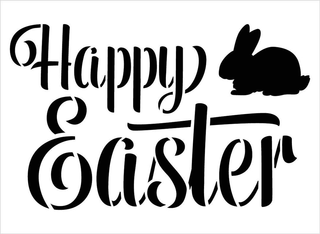 Happy Easter Stencil With Bunny By Studior12 Diy Christian Spring Ho