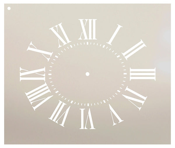 Farmhouse Clock Face Stencil by StudioR12 Roman Numerals Clock Art