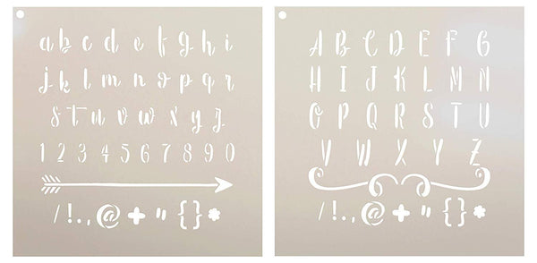 Retro Script Alphabet Stencils by StudioR12, Reusable Cursive Lettering  Stencil, DIY Journaling & Scrapbooking