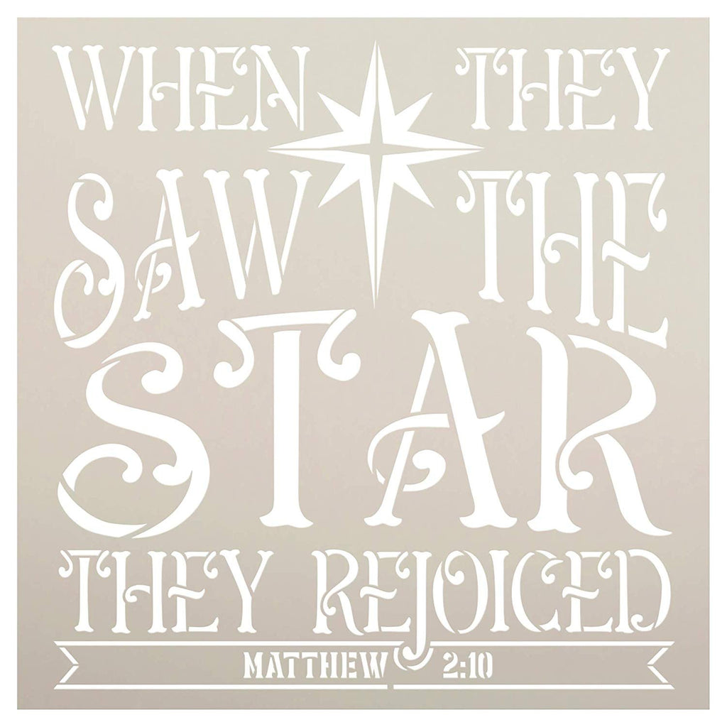 They Rejoiced Matthew 2:10 Stencil with Star StudioR12 | Christian Fai ...