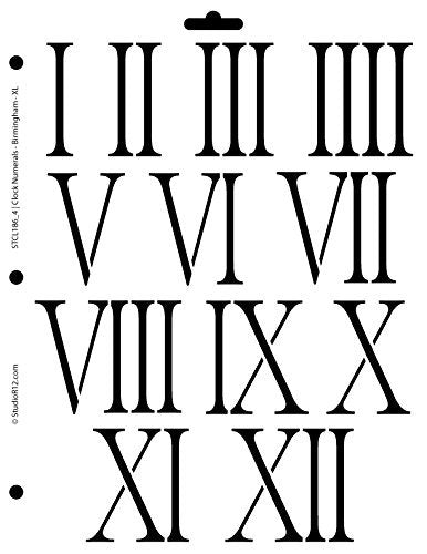 Download Clock Numerals Stencil by StudioR12 | Birmingham Roman Numeral Art - M