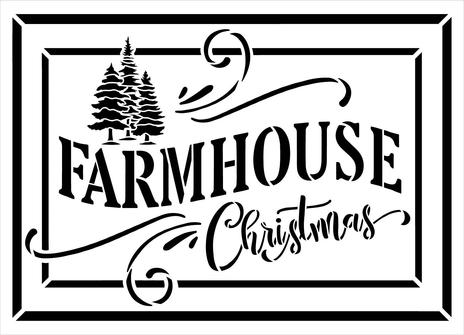 Farmhouse Christmas Stencil By Studior12 