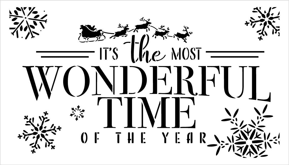 Most Wonderful Time of Year Stencil by StudioR12 | DIY Winter Snow Chr ...