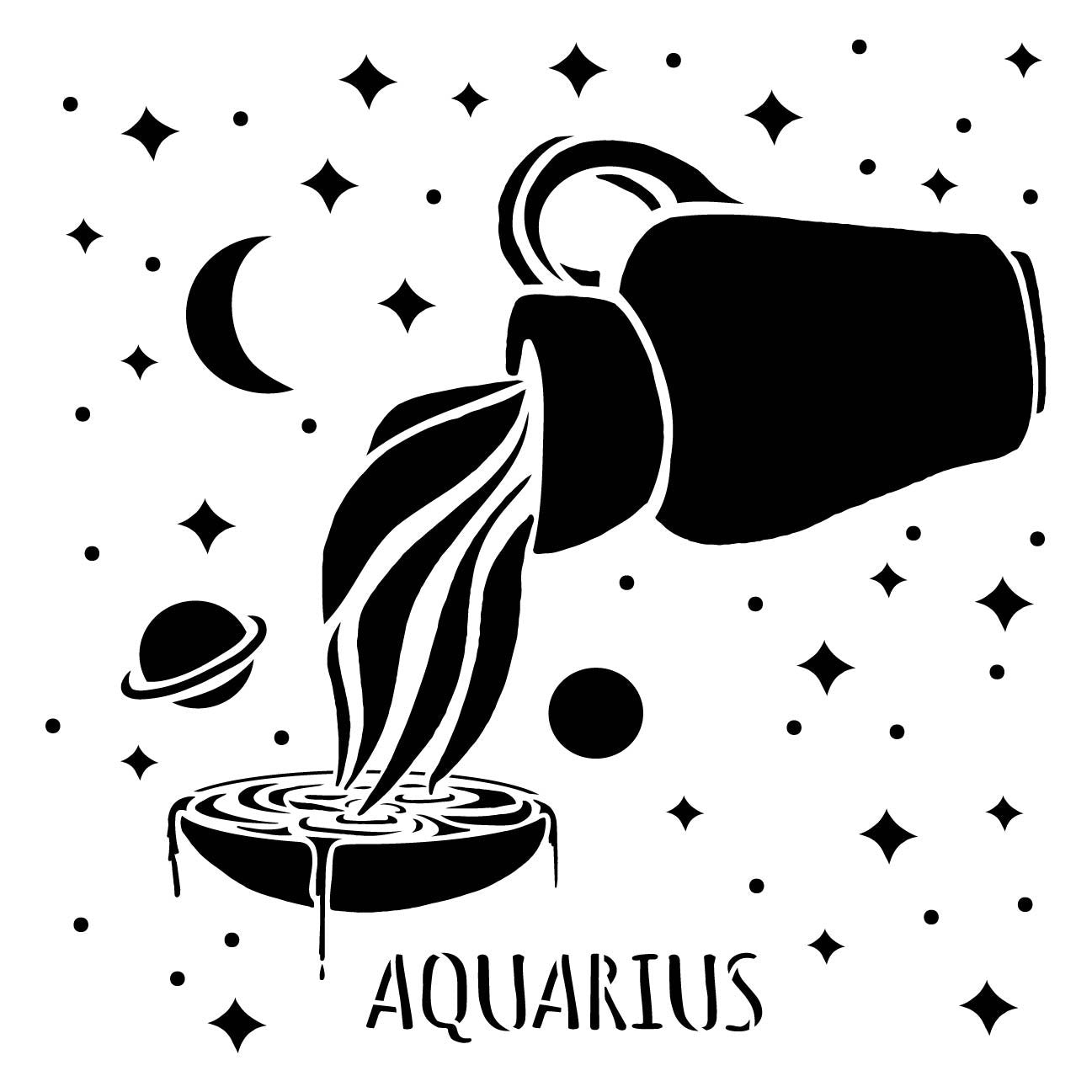 Aquarius Zodiac Stencil by StudioR12 | DIY Star Celestial Bedroom & Ho ...