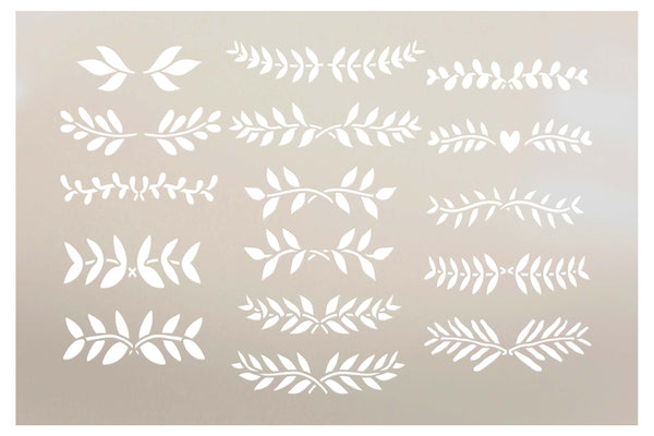 Swirly Leaves Plaque Leaf Stencil - 9 x 3 - STCL463 - by StudioR12 –  StudioR12 Stencils