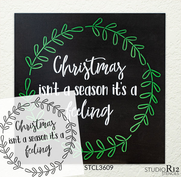 Merry Christmas Stencil by StudioR12, DIY Holiday Home Decor, Rustic  Farmhouse Christmas Cursive Script Word Art, Craft & Paint Wood Sign, Reusable Mylar Template