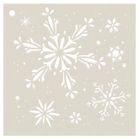 Modern Snowflake Pattern Stencil - bakeartstencils