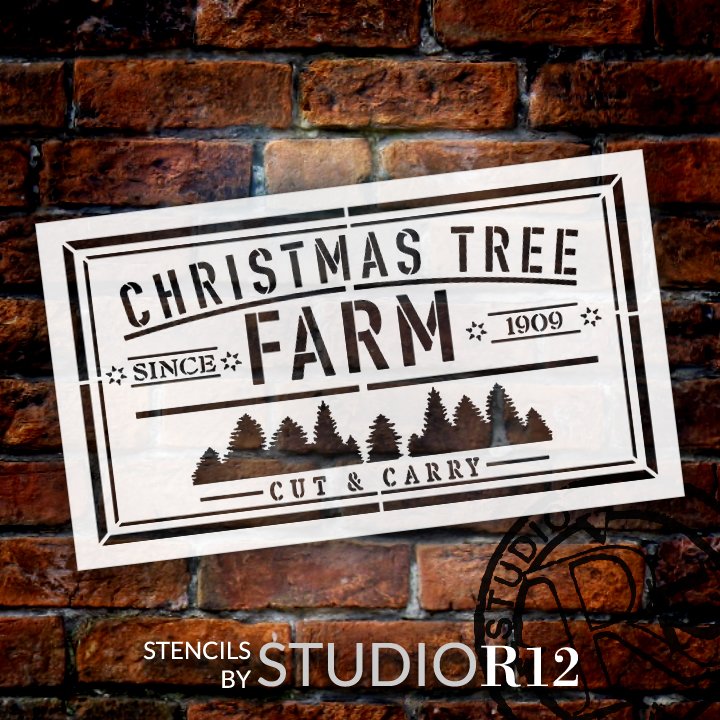 Christmas Tree Farm Since 1909 Cut & Carry Stencil by StudioR12 | DIY ...