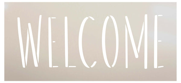 Thin Welcome Script Stencil by StudioR12