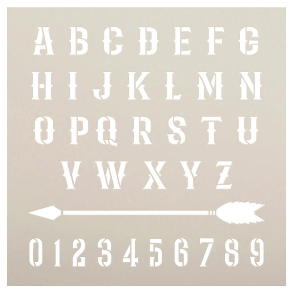 Western Headline Full Alphabet Stencil by Studior12 Old West