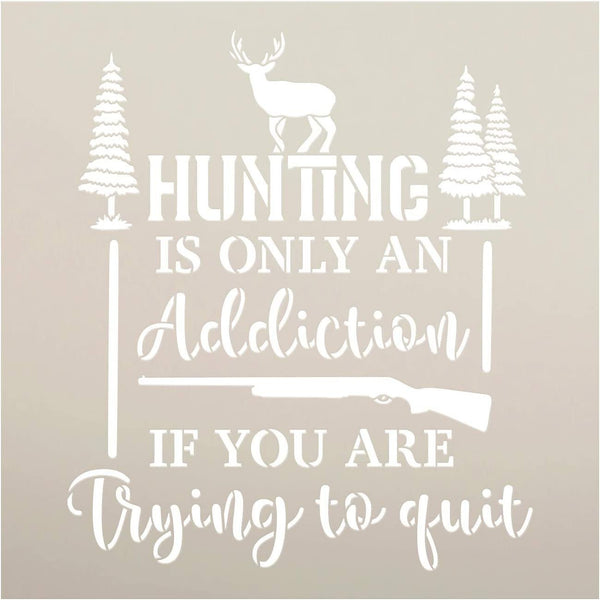 Interrupt This Marriage for Hunting Season Stencil with Deer Track by StudioR12 DIY Man Cave Home Decor Craft & Paint Select Size 16 x 24 inch