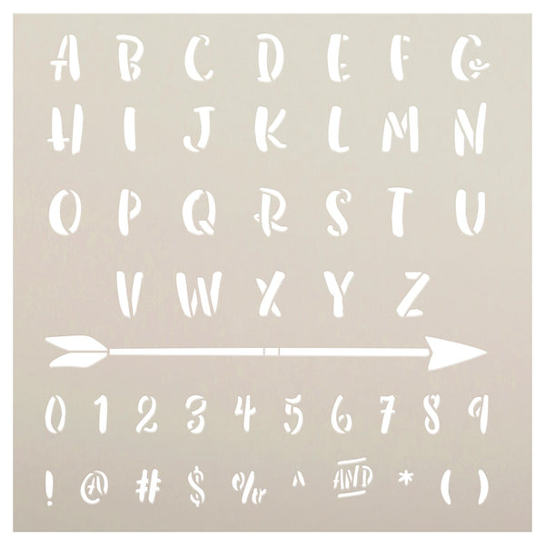 Contemporary Script Full Alphabet Stencil by StudioR12 Reusable Lettering  Stencils for Journaling Craft & Paint Select Size 12 x 12 Inch Sheet