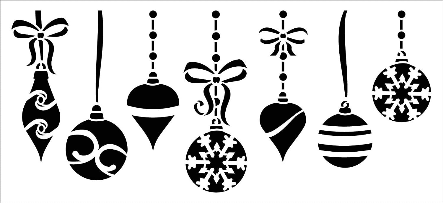 Hanging Christmas Ornament Stencil By StudioR12 DIY Elegant Winter H StudioR12 Stencils