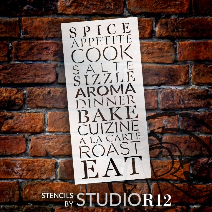 Kitchen Word Spice Cook Bake Eat Stencil By Studior12 Diy Dining R Studior12 Stencils