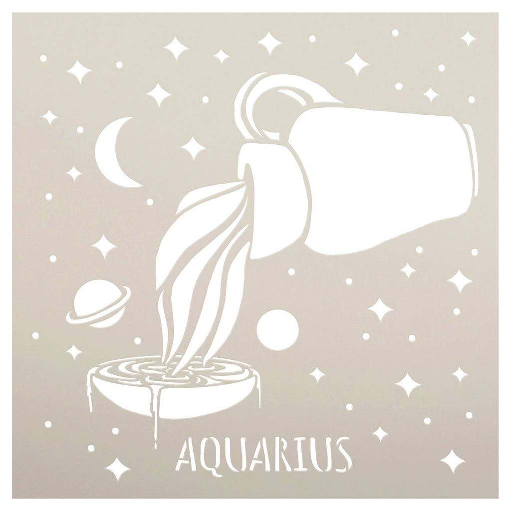 Aquarius Zodiac Stencil by StudioR12 | DIY Star Celestial Bedroom & Ho ...
