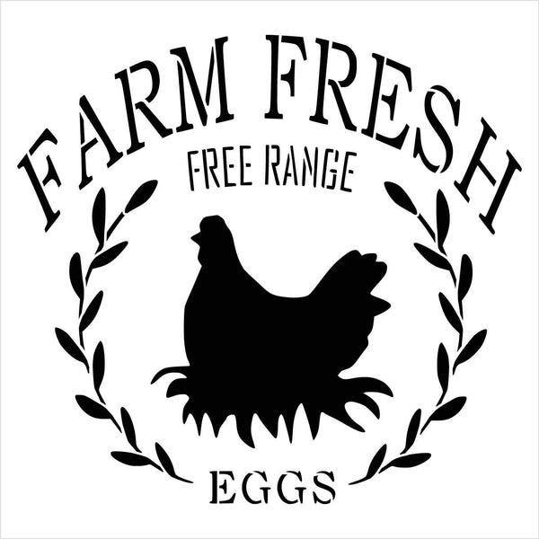 Farm Fresh Free Range Eggs Stencil by StudioR12 | DIY Chicken Laurel W ...