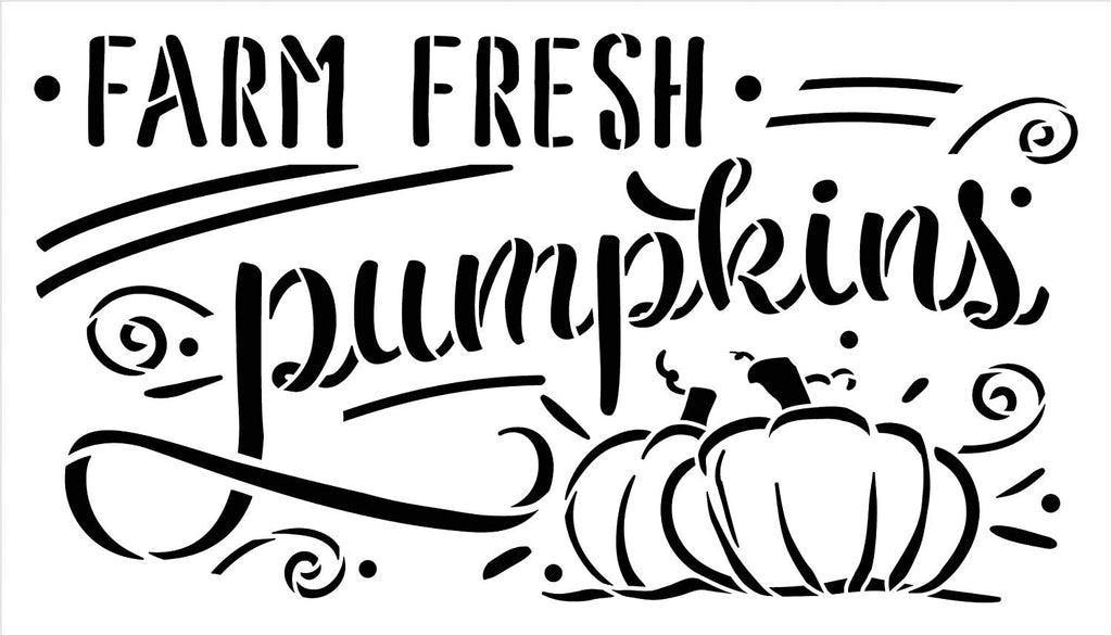 Farm Fresh Pumpkins Stencil by StudioR12 | DIY Farmhouse Fall Script H ...