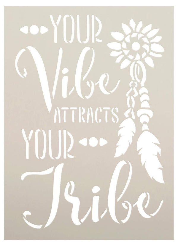 Buy Reach for the Stars and Vibe Attracts Tribe Stencil Quote