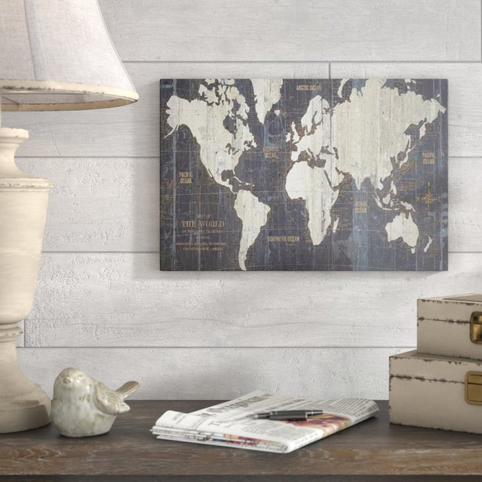 Old World Map' Graphic Art Print on Wrapped Canvas