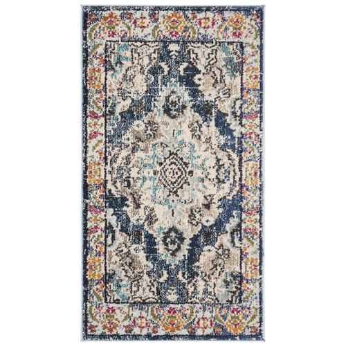 Annabel Power Loom Navy Blue Area Rug Sizes: Round 3', 4'x5'7'', 6'7''x9'2''