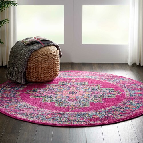 Dorset Oriental Fuchsia Area Rug 5'3'' round