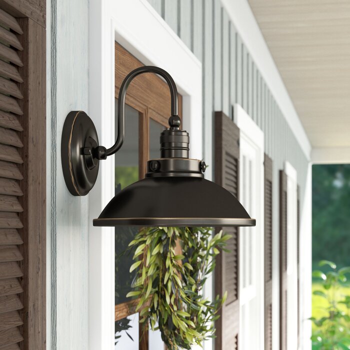 Fannie 1-Light Outdoor Barn Light Finish: Oil Rubbed