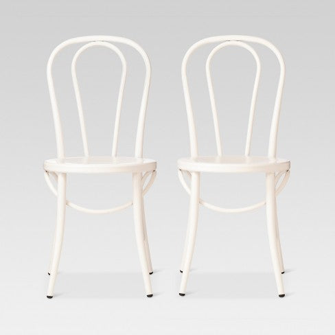 Emery Metal Bistro Chair - Off White (Set of 2) - Threshold