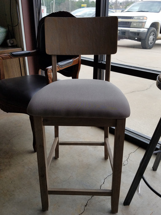 Gray Upholstered Barstool