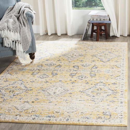 Ameesha Mustard/Ivory Area Rug 3' x 5'