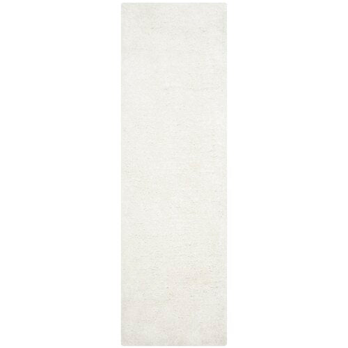 Maya Snow White Shag Rug  2'3" x 8'  Runner