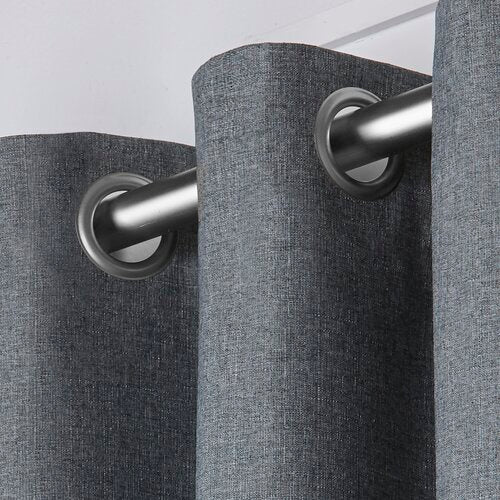 Molly Solid Color Blackout Thermal Grommet Curtain Panels Size: 54" W x 96" L, Color: Charcoal