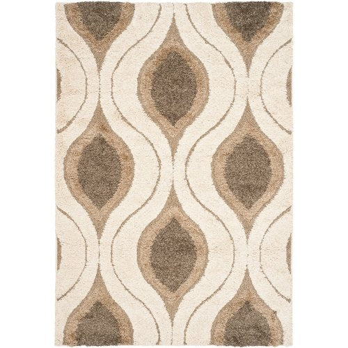 Fulton Cream/Smoke Shag Area Rug 4' x 6'