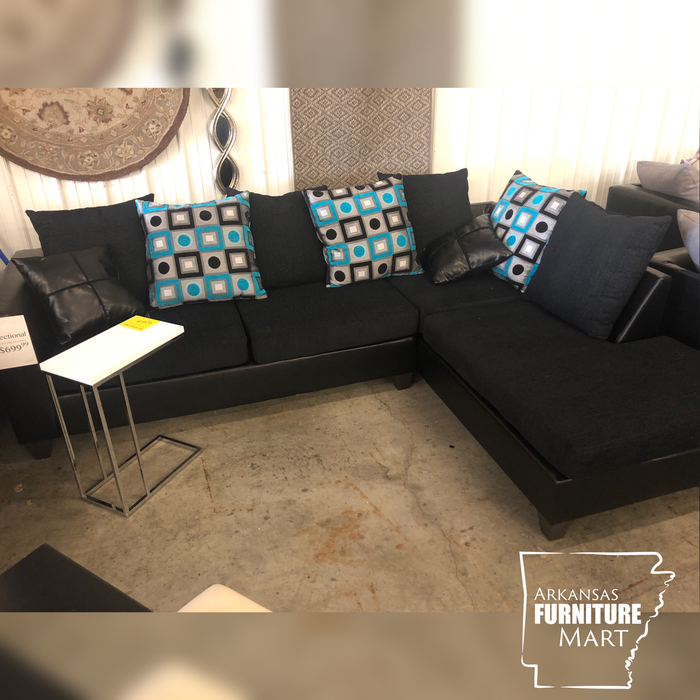 Anderson Sectional Black & Turquoise - @ARFurnitureMart