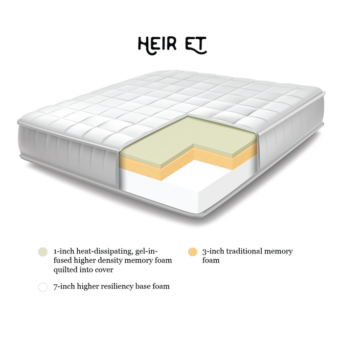 Heir ET 11" Memory Foam Mattress | Free Shipping - @ARFurnitureMart