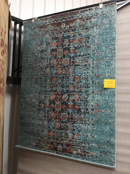 Borowski power loomed blue area rug 4' x 5'7''