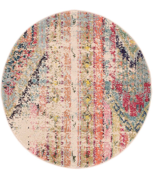 Newburyport Beige/Orange Area Rug Size: Round 3'