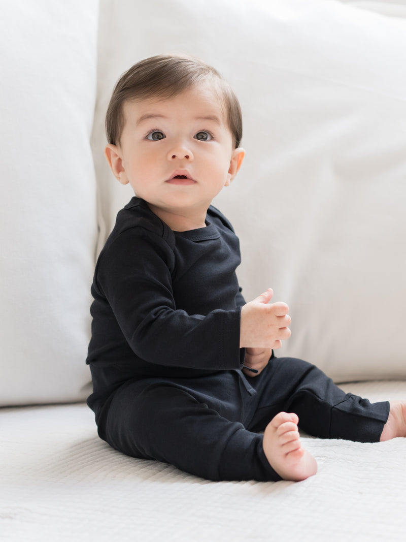 infant black joggers