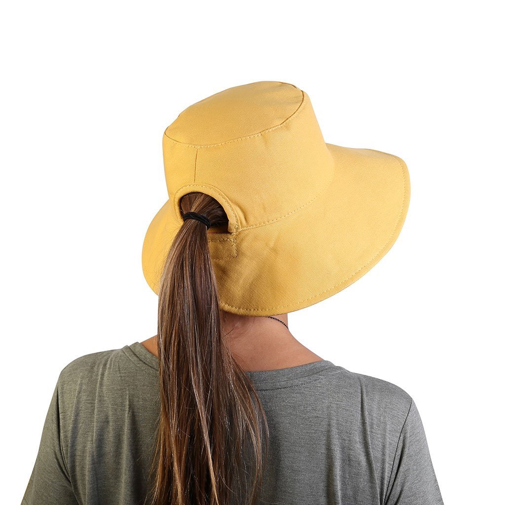 Reversible Organic Cotton Ponytail Hat